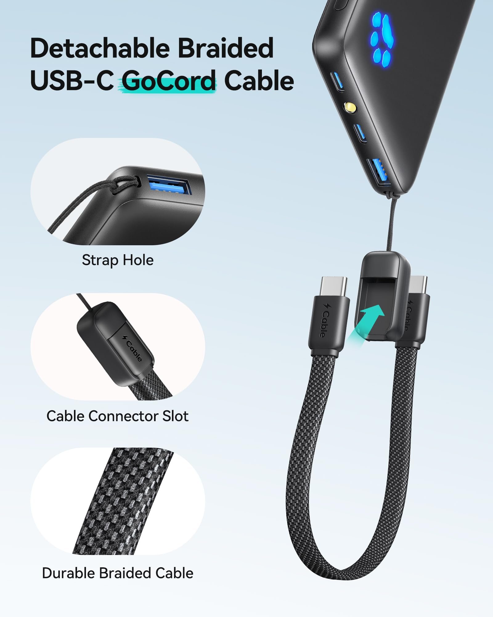 INIU Portable Charger, Ultra Slim 45W Fast Charging with Attached USB C Cable, Flight-Safe 10000mAh PD Power Bank Battery Pack, Travel Essential Ph... - Image 10