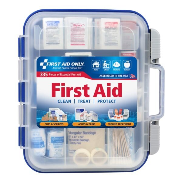 First Aid Only 91247 OSHA-Compliant First Aid Kit, All-Purpose 100-Person Emergency First Aid Kit for Business, Worksite, Home, and Car, 335 Pieces…