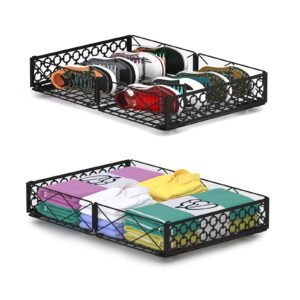 NADAMOO Under Bed Storage with Wheels, 2 Pack Rolling Under Bed Storage Containers，Foldable Metal Under the Bed Organizer Bins for Bedroom Clothes …