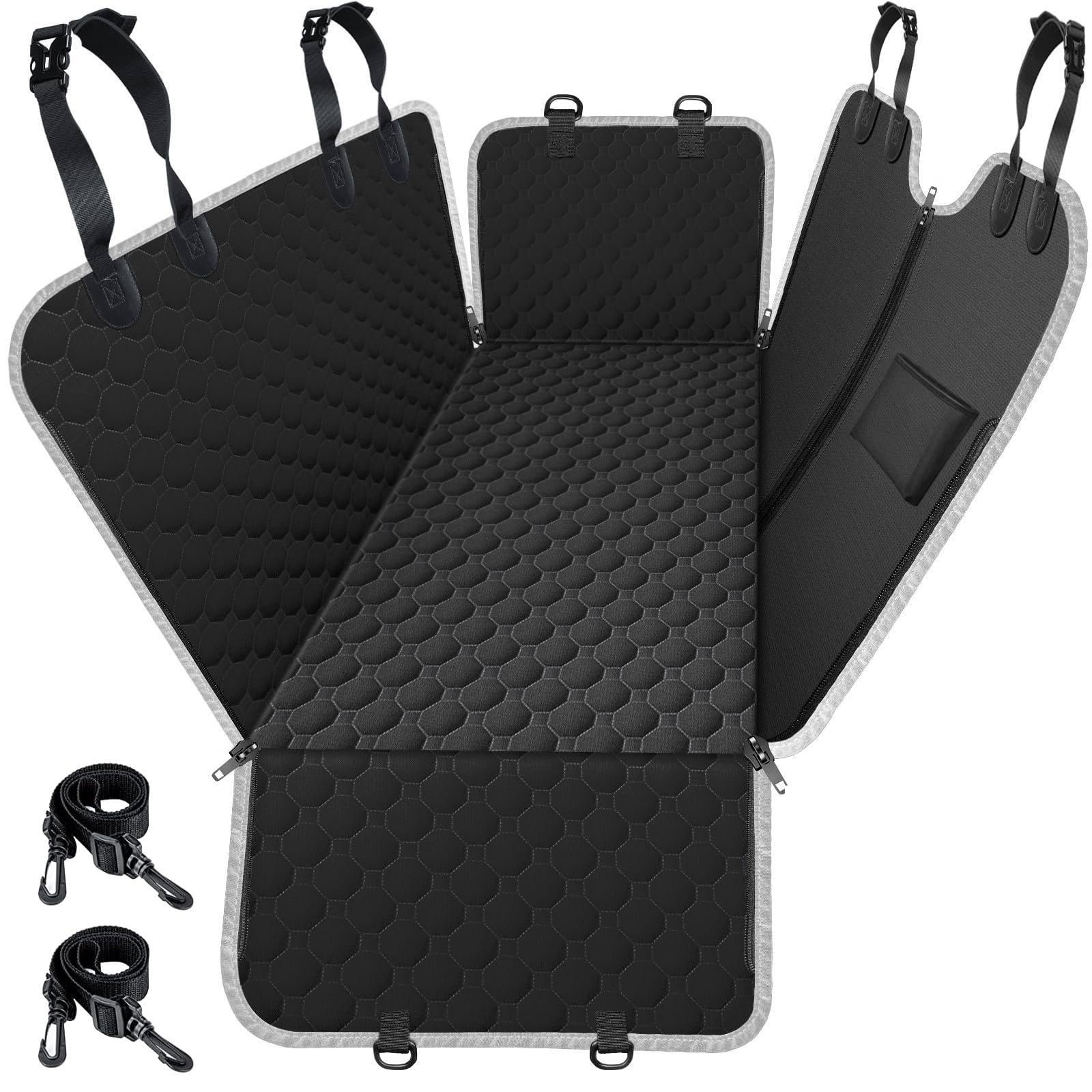 Mancro Dog Car Seat Cover for Back Seat, 2026 Upgraded 600D Heavy Duty Waterproof & Scratch-Resistant Dog Hammock for Car, Back Seat Pet Cover for …