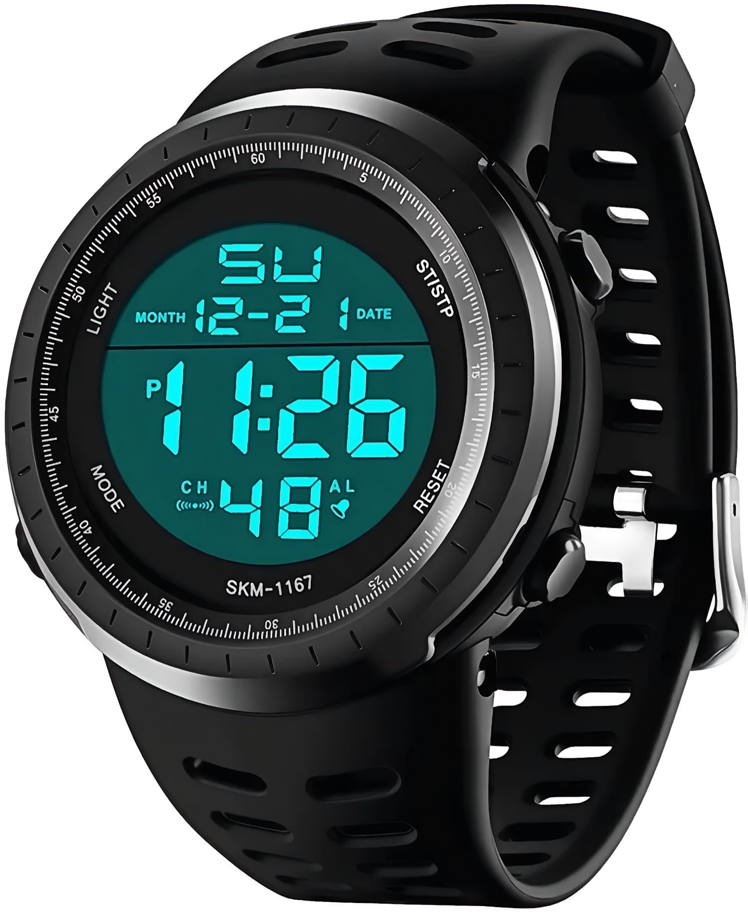 LYMFHCH Men’s Digital Watch, Sports Waterproof Military Watches for Men LED Casual Stopwatch Alarm Tactical Army Watch