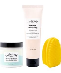TUBBY TODD Cradle Cap Baby Hair Treatment Kit - Includes Bye-Bye Cradle Cap Gel, Cradle Cap Silicone Brush, & 3.5oz All Over Ointment - Gentle for ...