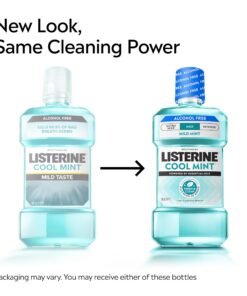 Alternative view of Listerine Cool Mint Alcohol-Free Mild Mouthwash, Oral Rinse Kills 99.9% of Germs That Cause Bad Breath, Less Intense Taste, Mild Mint Flavor, 1 L