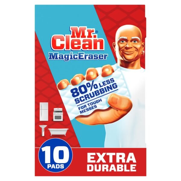 Mr. Clean Magic Eraser Sponge, All Purpose Cleaner, Cleaning Scrubber, Wall, Sneaker, Kitchen, Bathroom, Shower Cleaner, Cleaning Supplies, Melamin…