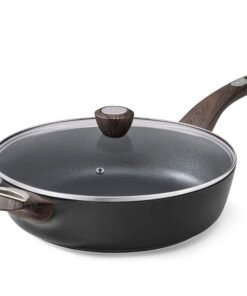 SENSARTE Nonstick Frying Pan Skillet with Lid, 12 Inch Large Deep Frying Pan, 5 Qt Non Stick Saute Pan with Cover, Induction Pan, Healthy Non Toxic...