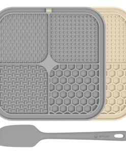 2 Pack Lick Mat for Dogs,Cats,Upgraded 8.5×8.5 inches Licking Mats with Suction Cups,Slow Feeder Licking Pad for Anxiety Relief and Boredom Reducer...