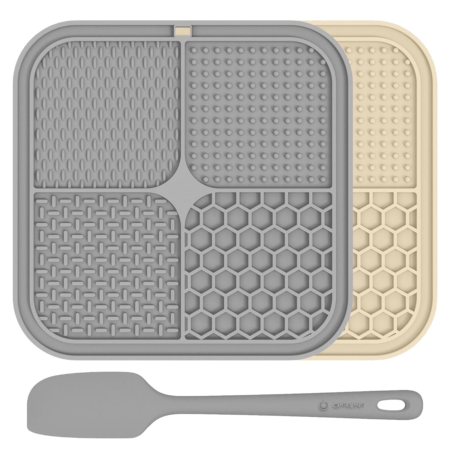 2 Pack Lick Mat for Dogs,Cats,Upgraded 8.5Γ8.5 inches Licking Mats with Suction Cups,Slow Feeder Licking Pad for Anxiety Relief and Boredom Reducer…