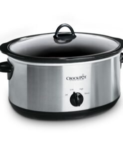 Crock-Pot 7 Quart Oval Manual Slow Cooker, Stainless Steel (SCV700-S-BR), Versatile Cookware for Large Families or Entertaining