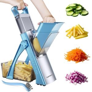 SupMaKin Upgrade Safe Mandoline Slicer Plus, Vegetable Chopper, Potato Slicer, Food Slicer Onion Chopper, Fry Cutter, Veggie Salad Dicer Kitchen Ch…