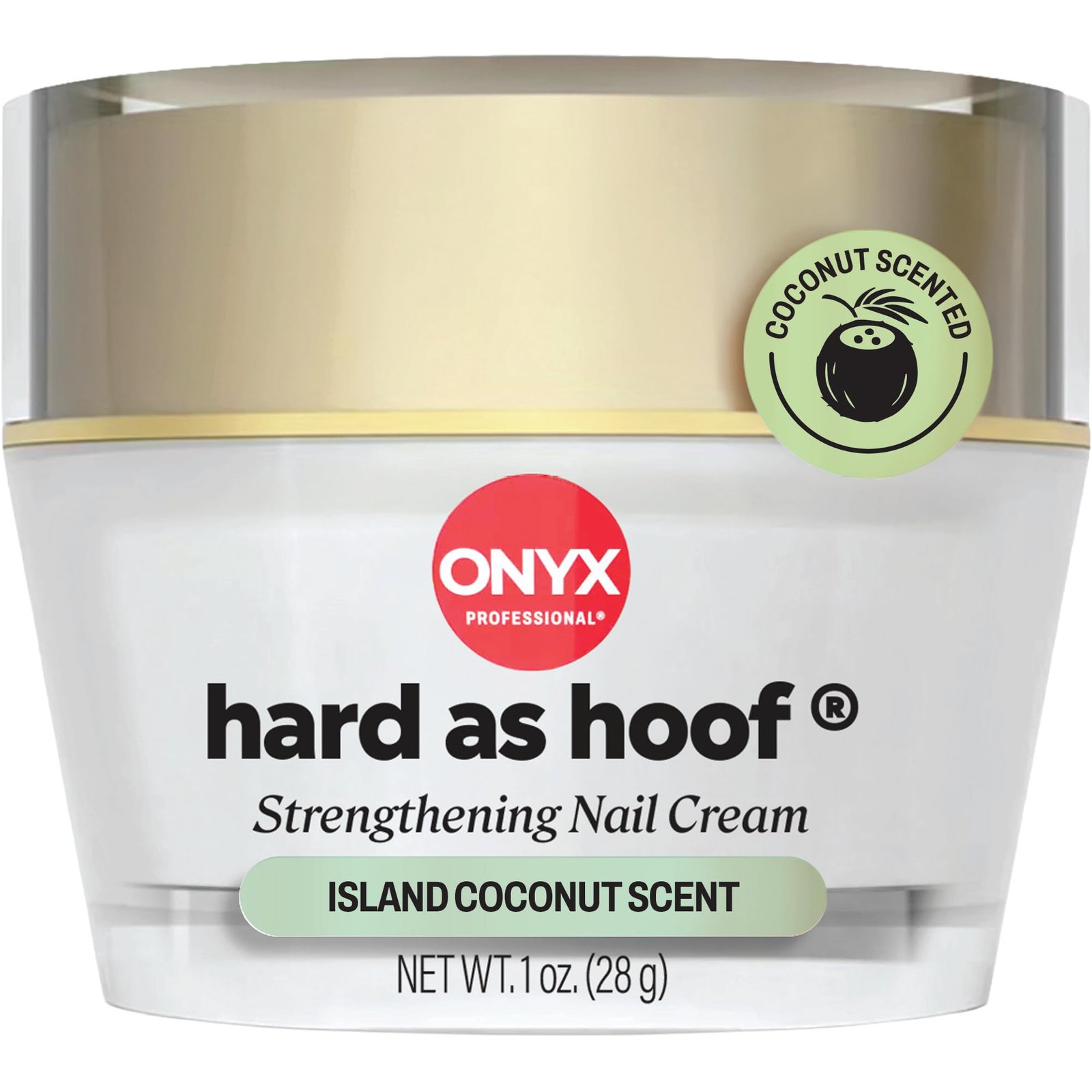 Onyx Professional Hard as Hoof Nail Strengthening Cream, Coconut Scent – Nail Growth and Conditioning Cuticle Cream Stops Splits, Chips, Cracks & S…