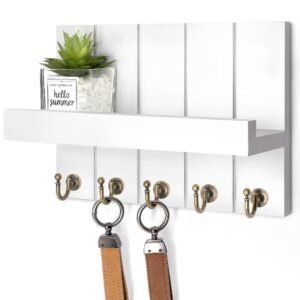 Rebee Vision Key Holder for Wall – Decorative Mail Organizer Wall Mount with 5 Key Hooks for Modern Farmhouse Apartment Essentials – Home Decor for…