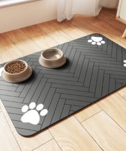 Pet Feeding Mat-Absorbent Pet Placemat for Food and Water Bowl, with Waterproof Rubber Backing, Quick Dry Water Dispenser Mat for Dog and Cat (20"x...