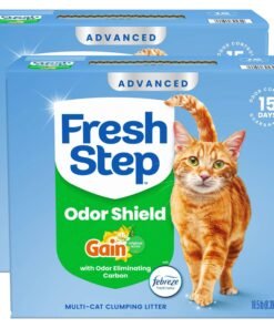Fresh Step Odor Shield Advanced Multi Cat Clumping Litter with Febreze Freshness, Gain Original Scent, 18.5 lb Each, Pack of 2