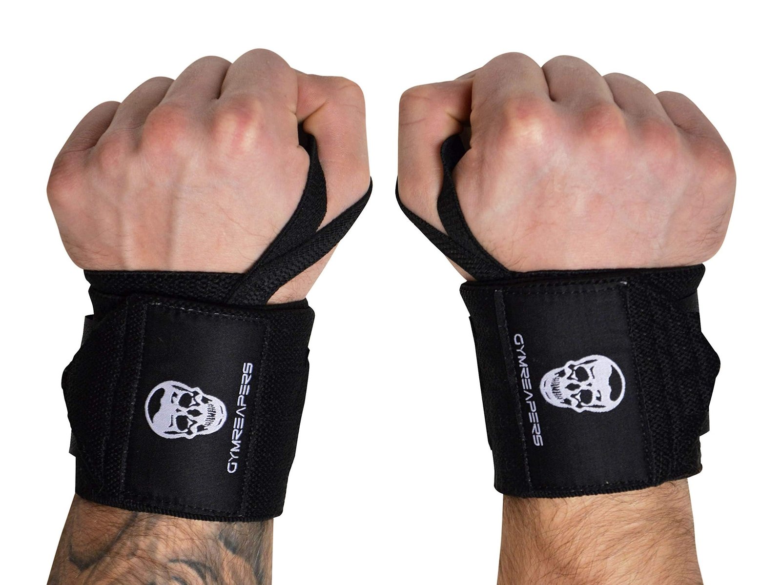 Gymreapers Weightlifting Wrist Wraps (IPF Approved) 18″ Professional Quality Wrist Support with Heavy Duty Thumb Loop – Best Wrap for Powerlifting …