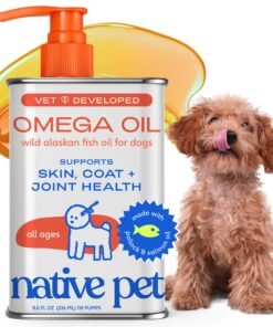 Native Pet Omega 3 Fish Oil for Dogs & Cats - Promotes Healthy Skin, Shiny Coat, & Strong Joints - Made with Wild Alaskan Salmon Oil for Dogs – Tas...