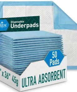 MED PRIDE Disposable Chux Pads 23in X 36in, Super Absorbent Bed Pads for Incontinence, Underpads for Adults, Kids, Pets  Blue/White)