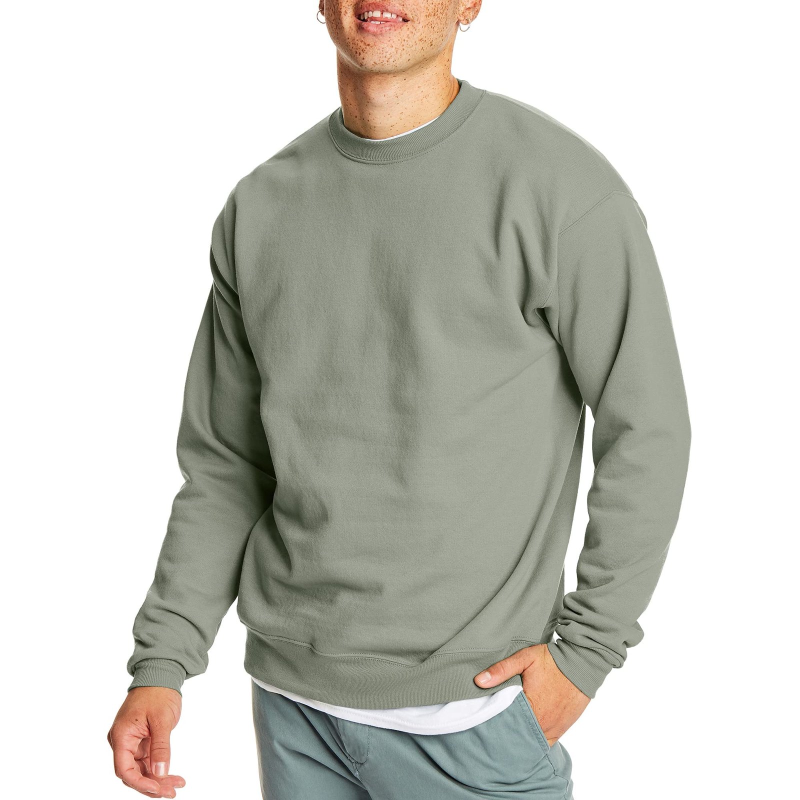 Hanes Men’s Sweatshirt, EcoSmart Fleece Crewneck Sweatshirt, Big & Tall Available, 1 or 2-Pack