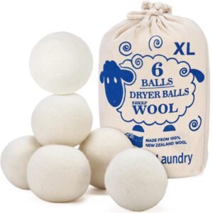 Handy Laundry Wool Dryer Balls – Natural Fabric Softener, Reusable, Reduces Clothing Wrinkles and Saves Drying Time, Better Alternative to Plastic …