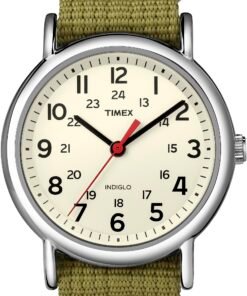 Timex Weekender 38mm Unisex Analog Watch | INDIGLO Backlight | Adjustable Durable Nylon Fabric Slip Through Strap | 24 Hour Time
