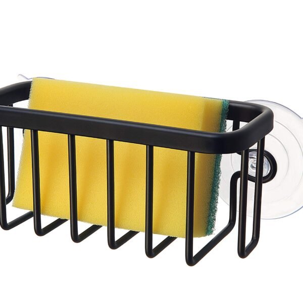 SunnyPoint NeverRust Kitchen & Bathroom Sink Caddy for Sponges, Scrubbers, Soap, 6″ x 2.5″ x 2.65″, with Adhesive Mount – Additional Suction Cup In…