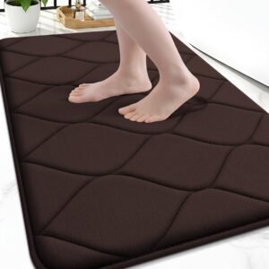 Smiry Memory Foam Bath Mat 30”x20”, Ultra Soft Non-Slip Bathroom Rug, Plush Water Absorbent Quick Dry and Machine Washable Floor Mat for Shower, …