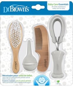 Dr. Brown's Baby Care Essentials Kit, Nail Scissors with Case, Nasal Aspirator, Cradle Cap Brush and Comb, BPA-Free
