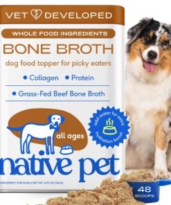 Native Pet Bone Broth for Dogs - Made with Real Beef Bone Broth, Dog Food Toppers for Picky Eaters - Provides Extra Hydration & Nutrition for Joint...