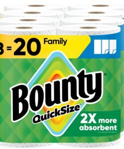 Bounty Quick Size Paper Towels, White, 8 Family Rolls