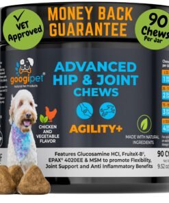 Googipet Premium Hip and Joint Supplement for Dogs - Glucosamine Soft Chews w/Green Lipped Mussels for Dogs, Dog Joint Supplement Turmeric for Mobi...