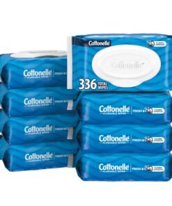 Cottonelle Fresh Feel Flushable Wet Wipes, Adult Wet Wipes, 8 Flip-Top Packs, 42 Wipes Per Pack (336 Total Wipes), Packaging May Vary
