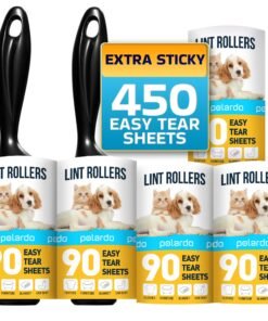 Lint Rollers for Pet Hair, Sticky, Remover for Couch, Clothes Furniture and Carpet. Dog Hair Remover Cat Hair, Animal Fur, Fuzz. 5 Large Lint Rollers