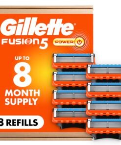 Gillette Fusion5 Power Razor Blades for Men, 5-Blade Razor Refills, 8 Count