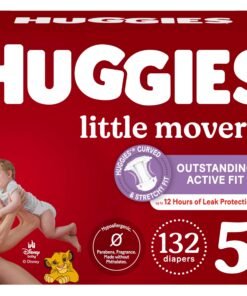 Huggies Size 5 Diapers, Little Movers Baby Diapers, Size 5 (27+ lbs), 132 Count , Packaging May Vary