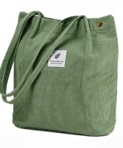 Corduroy Tote Bag Cute Tote Bags for Women Shoulder Bag with Inner Pocket for Work Beach Travel and Shopping Grocery