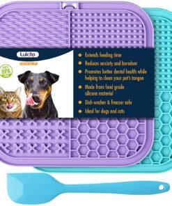 LUKITO Lick Mat for Dogs & Cats 2 Pack with Suction Cups, Dog Lick Mat for Anxiety Relief, Dog Toys to Keep Them Busy, Peanut Butter Licking Pad fo...