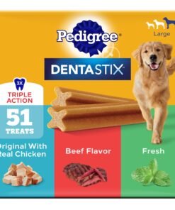 Pedigree Dentastix Large Dog Treats, Original, Beef & Fresh, 2.73 lb. Variety Pack (51 Treats Total)
