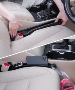 Car Seat Gap Filler Set of 2, Soft Foam Multifunctional Seat Side Gap Filler with Organizer & Hook Function, 3in1 Gap Stopper Universal Fit Car SUV...