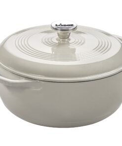 Lodge Essential Enamel Cast Iron Dutch Oven - Perfect for Bread Baking, Braising, Marinating & Slow Cooking - Features Moisture-Sealing Lid & Dual ...