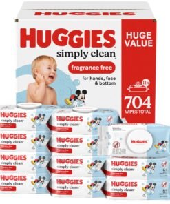 Huggies Simply Clean Unscented Baby Diaper Wipes, 11 Flip-Top Packs (704 Wipes Total), Packaging May Vary