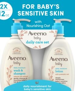 Alternative view of Aveeno Baby Daily Care Gift Set with Oat Extract & Prebiotic Oat, Contains Daily Moisturizing Body Lotion & Gentle 2-in-1 Baby Bath Wash & Shampoo,...