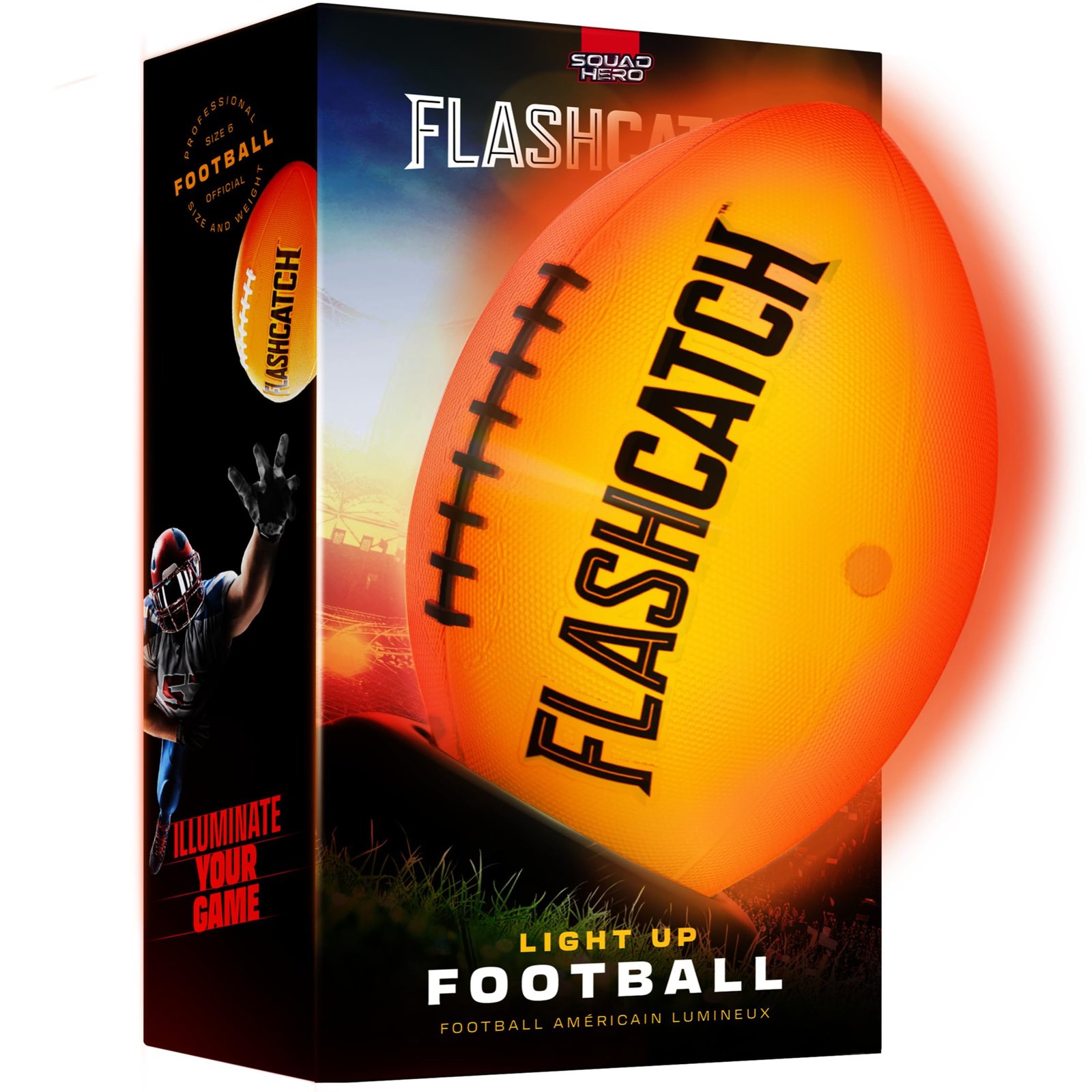 Light Up Football – Glow in the Dark Ball – NO 6 – Boys Gifts – Outdoor Sports, Birthday Gifts for Boys 8-15+ Year Old – Kids Teenage Youth Gift Id…