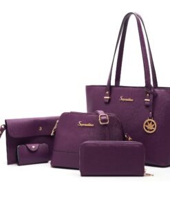 Soperwillton Handbags and Purses for Women Shoulder Tote Bags Top Handle Satchel Purse Set 5pcs