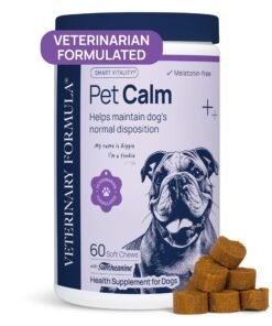Veterinary Formula Pet Calm 60ct – Vet-Formulated Calming Chews for Dogs with L-Theanine, L-Tryptophan for Behavior Support, Relaxation Treats, Pup...
