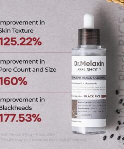 Alternative view of Dr.Melaxin Peel Shot Glow Black Rice Peeling Ampoule 80ml, Dead Skin Remover Gentle Exfoliating with Rice Water Extract, AHA BHA, Niacinamide, Dail...