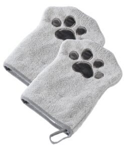 Muddi Mitt Microfiber Reusable Pet Wipes Grooming Towel Glove | Machine-Washable, Soft, Double-Sided Bath Mitt Replaces Wipes | Dirt Odor Removal |...