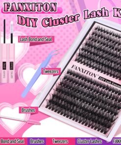 Alternative view of FANXITON DIY Individual Eyelash Extension Kit, Thick Volume Lash Clusters 40D+50D D Curvature, 280 Pieces Thin Band Cluster Lashes with Bond and Se...